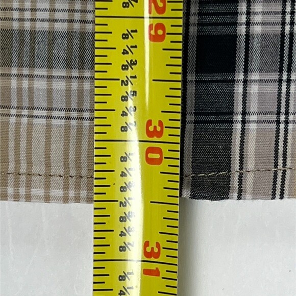 Orvis Trout Bum Sz Mens L Long-Sleeve Snap Western Fishing Shirt Tan Blk Striped - Picture 14 of 14